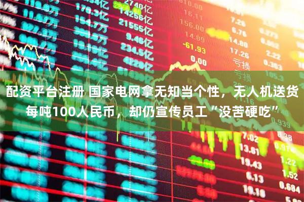 配资平台注册 国家电网拿无知当个性，无人机送货每吨100人民币，却仍宣传员工“没苦硬吃”
